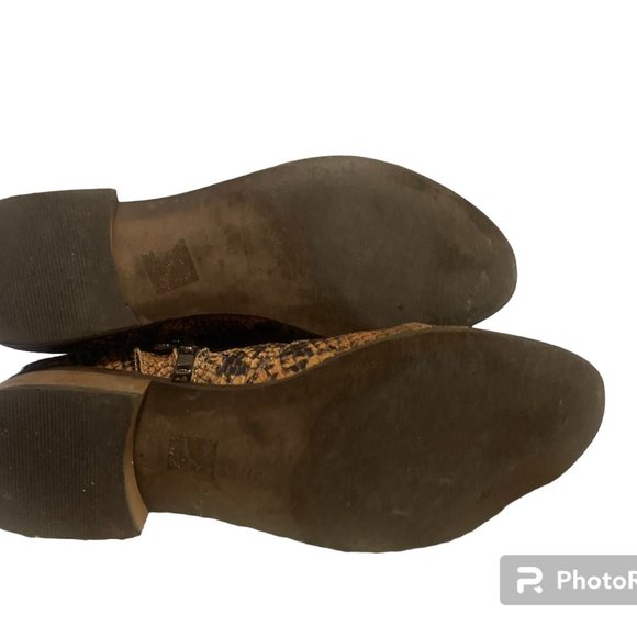 Women's fall ankle boot western coastal cowgirl snakeskin leather booties SZ 9.5 - Picture 3 of 4